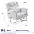 thumbnail image 4 of Rocking Chair Nursery, Nursery Rocking Chairs with High Backrest & Armrest, Built-in 2 Side Pockets, Nursery Chair with Pillow, Comfy Glider Rocking Chair Armchair for Living Room, Bedroom, Grey, 4 of 9