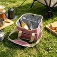 thumbnail image 4 of 4 Compartment Water Bottle Carrier Bag Family Size with Divider Large Capacity Crossbody Drink Caddy for Hiking Travel, 4 of 5