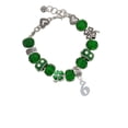 thumbnail image 2 of Delight Jewelry Silvertone Number - 6 - Green Irish Luck Bead Charm Bracelet, 7.5", 2 of 4