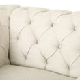 thumbnail image 5 of Noble House Petes Fabric Chesterfield Tufted Club Chairs, Set of 2, Beige and Dark Brown, 5 of 8