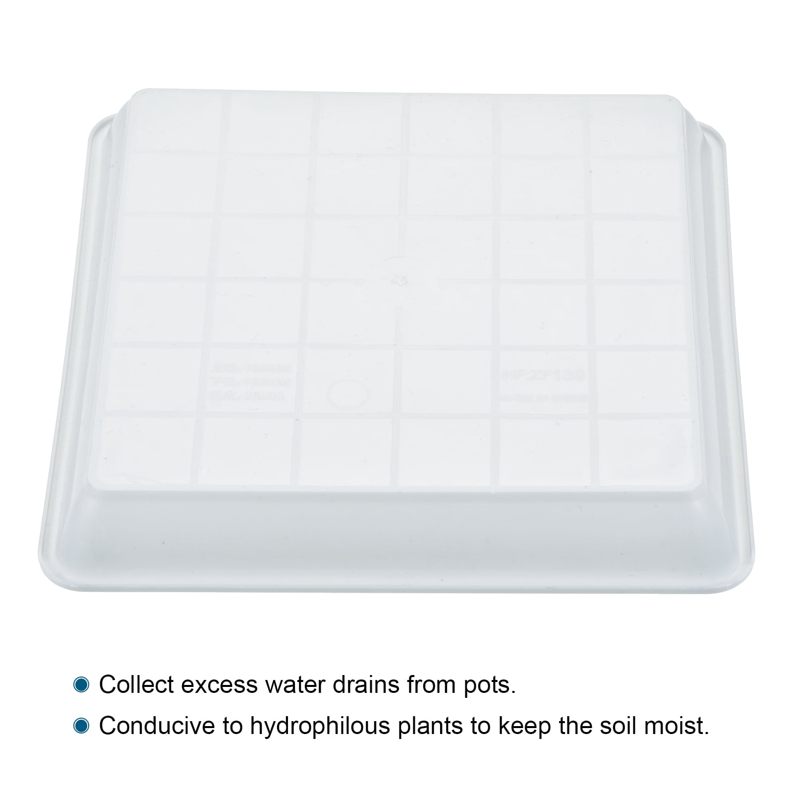 Unique Bargains Plastic Square Plant Saucer Flower Drip Tray 4pcs White 7"