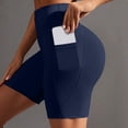 thumbnail image 2 of IWRICH Women's Biker Shorts with Pockets High Waist Yoga Shorts Running Gym Workout Leggings Navy XL, 2 of 6