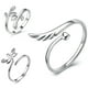 thumbnail image 4 of 3pcs Declaración de anillo abierto ajustable Anillos de los dedos Joyería de anillo de libélulas de ala de la hoja, 4 of 4