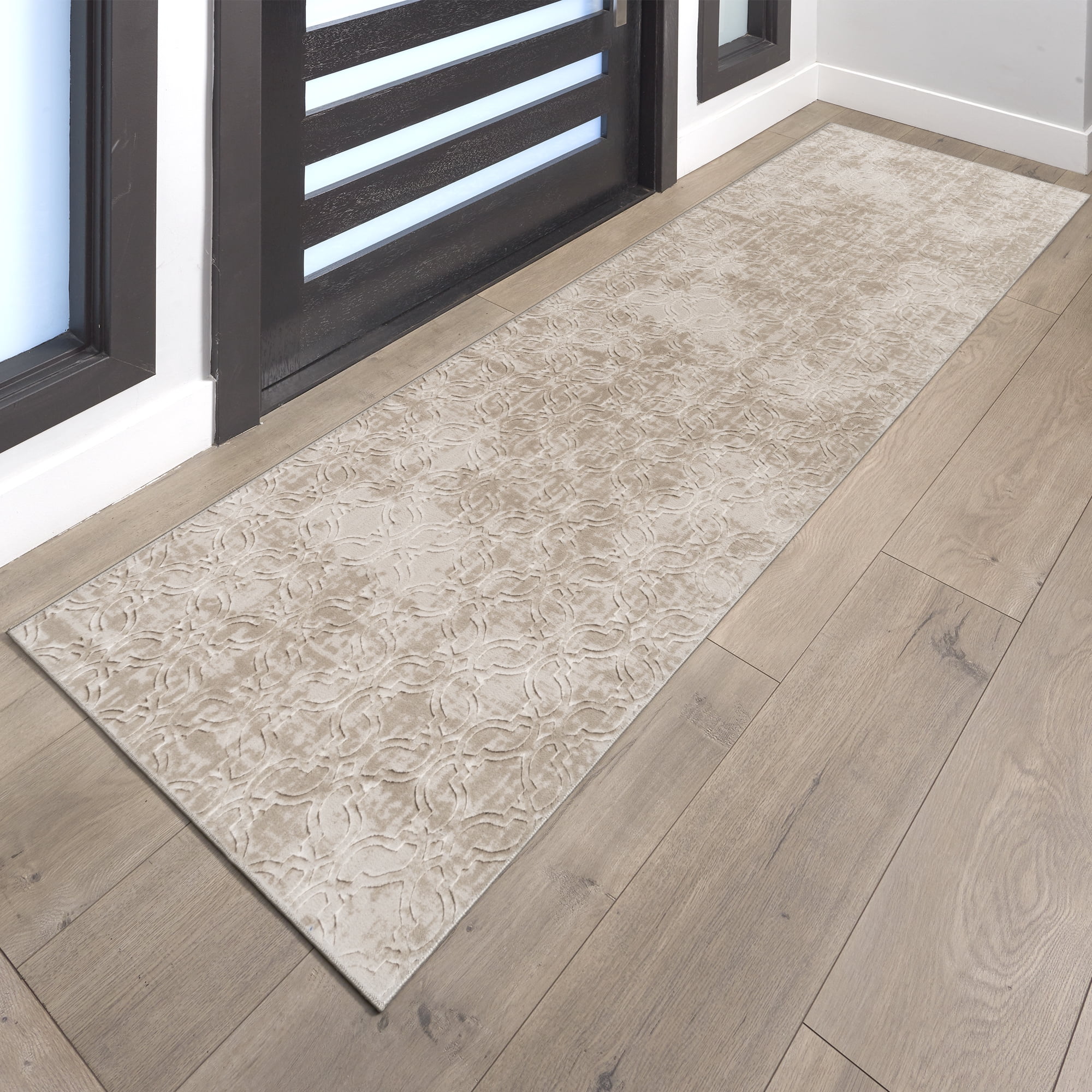 Shadow Thandi Transitional Geometric Beige Area Rug, 2x6