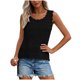 thumbnail image 5 of Camisola Beige Tops para las Mujeres Encaje Punto sin Mangas con Nervaduras Relajado Ajuste, Tela Abierta Sólida, Escote Escarpado / Doblado, 5 of 9