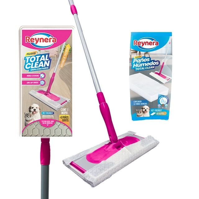 Mop Total Clean Con Repuestos De Toallas Humedas Reynera