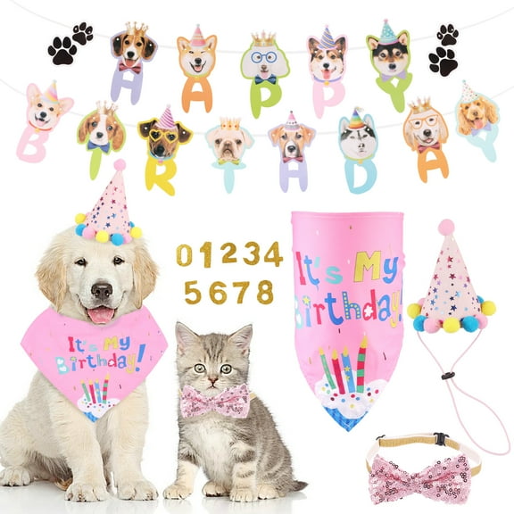 Enduring Doggie Birthday Outfit Decorative Puppy Pet Theme Decorations Suit Cute Doggie Birthday Party Supply for Party