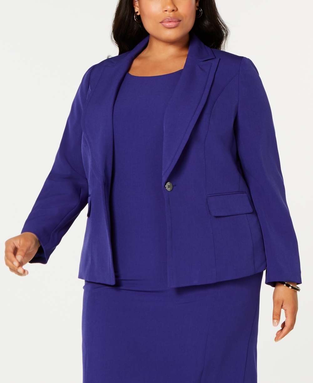 Notch Collar Crepe Jacket Purple 