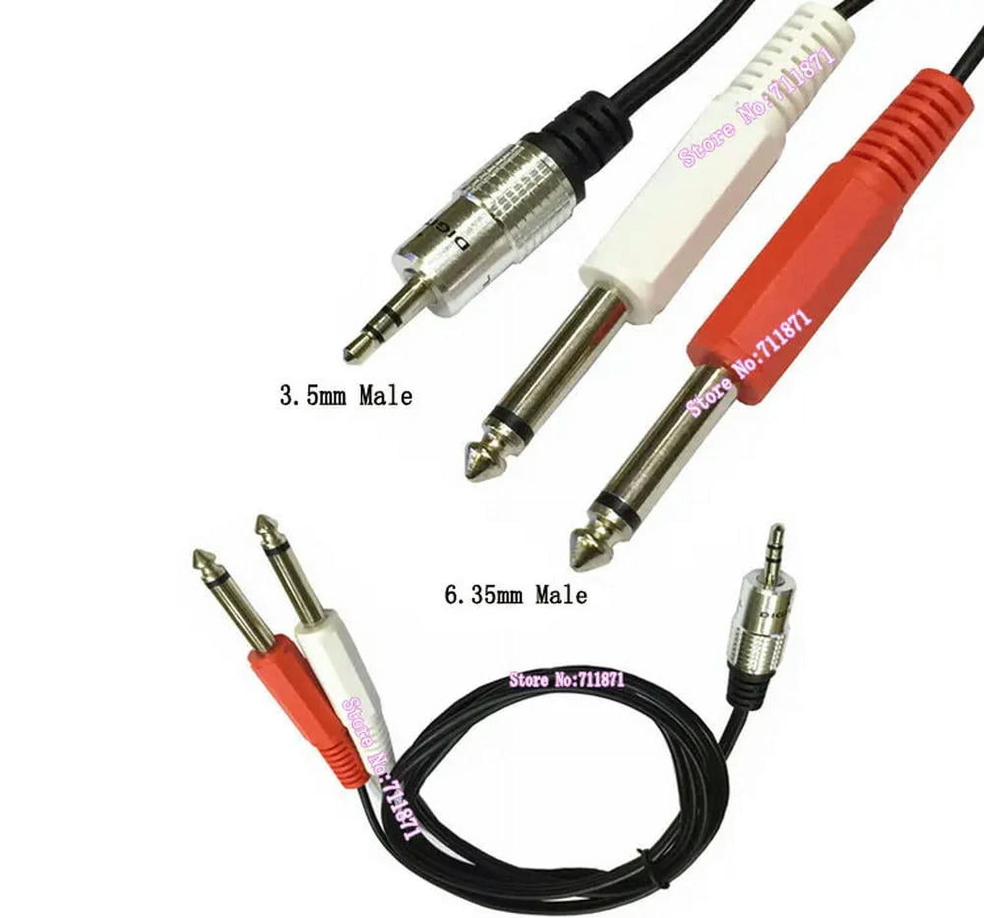 FOR 3FT 1/8 Stereo TRS to 1/4 Dual TS Neutrik REAN Audio Cable 3.5mm Male Double 6.5mm Male Audio Line two 6.5 one 3.5 Audio Cord