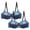 Blue, variant on Plus Size Lace Bras for Women 2 Pack Floral Embroidery Underwire Bra Full Coverage Push Up Brassiere Adjustable Straps Minimizer Bras Gold 4XL