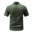 thumbnail image 4 of gbyLJF Men's Short Sleeve Shirts Military Work Fishing Shirts Button Down Breathable Outdoor Hiking Tops, 4 of 7