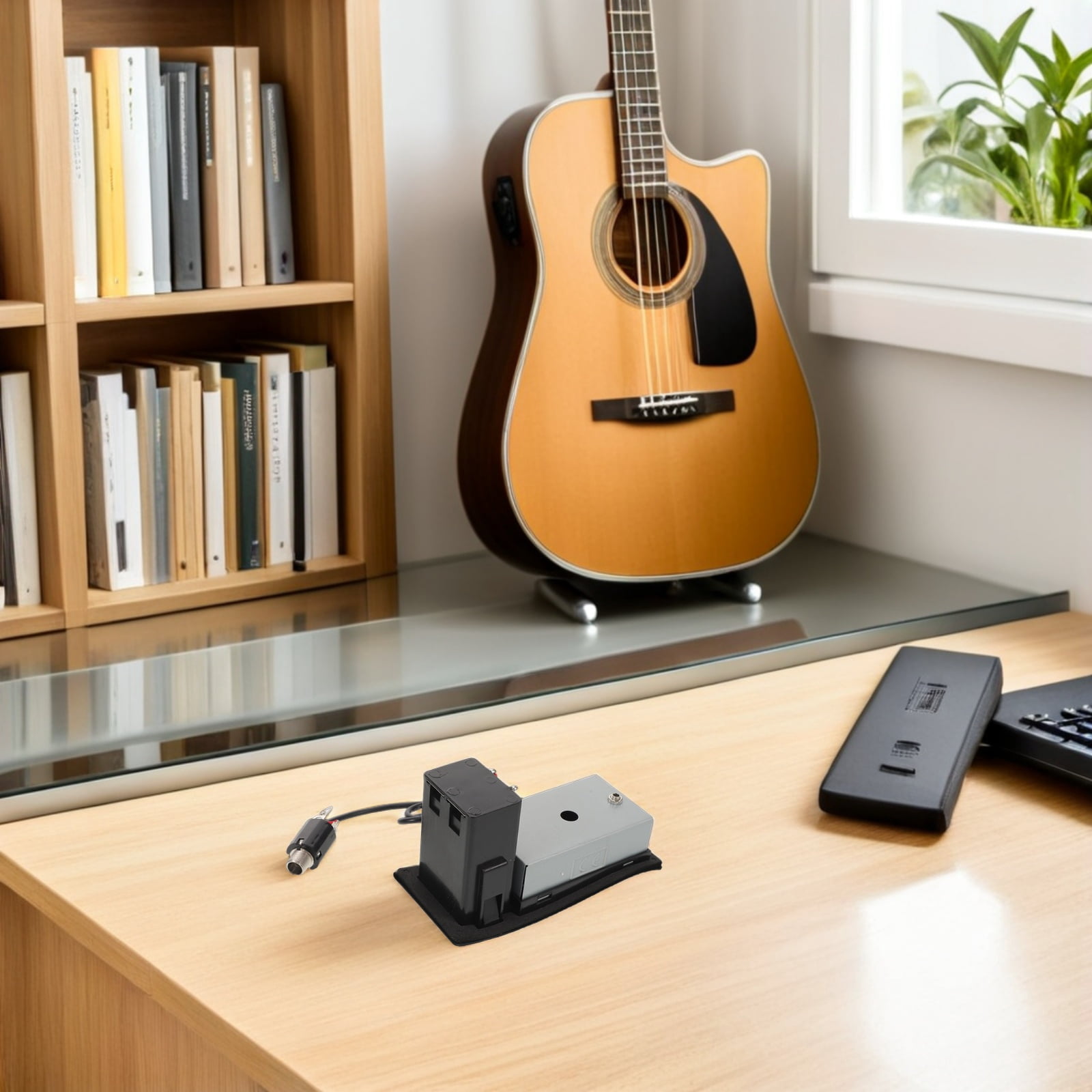 ETHZZLE 1Set Piezo Pickup System Black Acoustic Guitar Preamp with Effortless Operation and High Accuracy