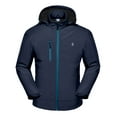 thumbnail image 2 of Little Donkey Andy Men's Softshell Jacket with Removable Hood, Fleece Lined and Water Repellent Deep Blue Size M, 2 of 7