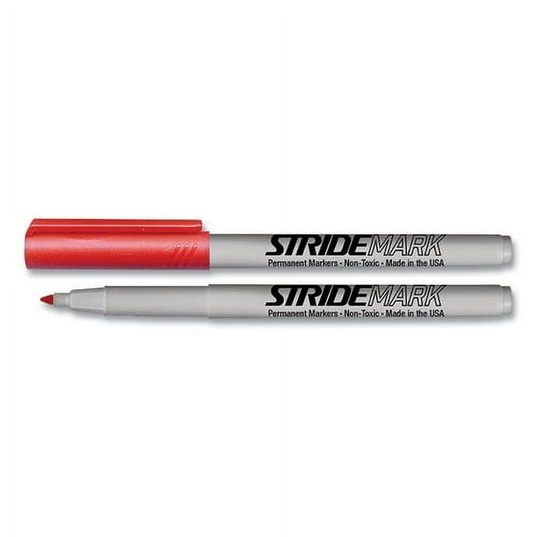 StrideMark Tank Permanent Marker, Broad Chisel Tip, Red, 12/Pack StrideMark Tank Permanent Marker, Broad Chisel Tip, Red, 12/Pack