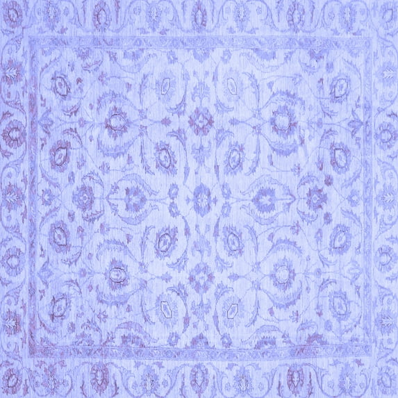 Ahgly Company Indoor Square Oriental Blue Traditional Area Rugs, 7' Square
