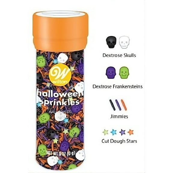 Wilton Tall Bottle Sprinkles 3.8oz Mix -Halloween - Franky