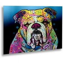 Trademark Fine Art "The Bulldog" Brushed Aluminum Wall Art Art by Dean Russo 16x22