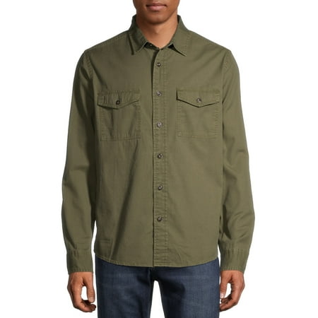 GEORGE - George Men&amp;#39;s and Big Men&amp;#39;s Textured Long Sleeve Shirt