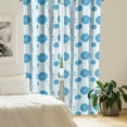 thumbnail image 2 of Ambesonne Floral Window Curtains, Flowers Cuving Leaves Botany, Each 28" W x 84" L, Deep Sky Blue and Coral, 2 of 4
