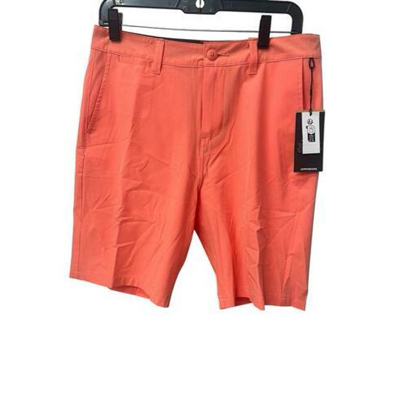 Quiksilver Men OR Union Heather Amphibian 20" Hybrid Shorts Fresh Salmon Size 30