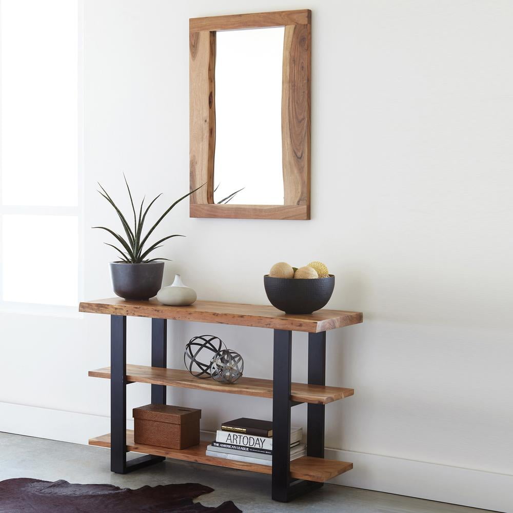 Alaterre Alpine Natural Live Edge Rectangle Wood 48" Mirror