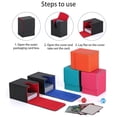 thumbnail image 4 of AMERTEER Faux Leather Card Storage Box Magnetic Multifunction TCG Trading Game Card Holder Organizer Large Capacity Sports Playing Card Case, 4 of 8