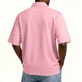 thumbnail image 4 of Mens Men's Short Sleeve Polo Shirts, Cotton Blend, 3 Button Closure, Regular Fit Light pink M, 4 of 9