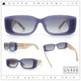 thumbnail image 2 of Womens Beveled Rectangle Mod Thick Plastic Fashion Sunglasses Purple - Smoke, 2 of 8