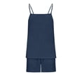 thumbnail image 6 of Ynynloco Linen Sets for Women 2 Piece Pants Summer Travel Beach Outfits Lounge Sets Spaghetti Strap Cami Tank Top Pants Sets with Shorts, 6 of 7
