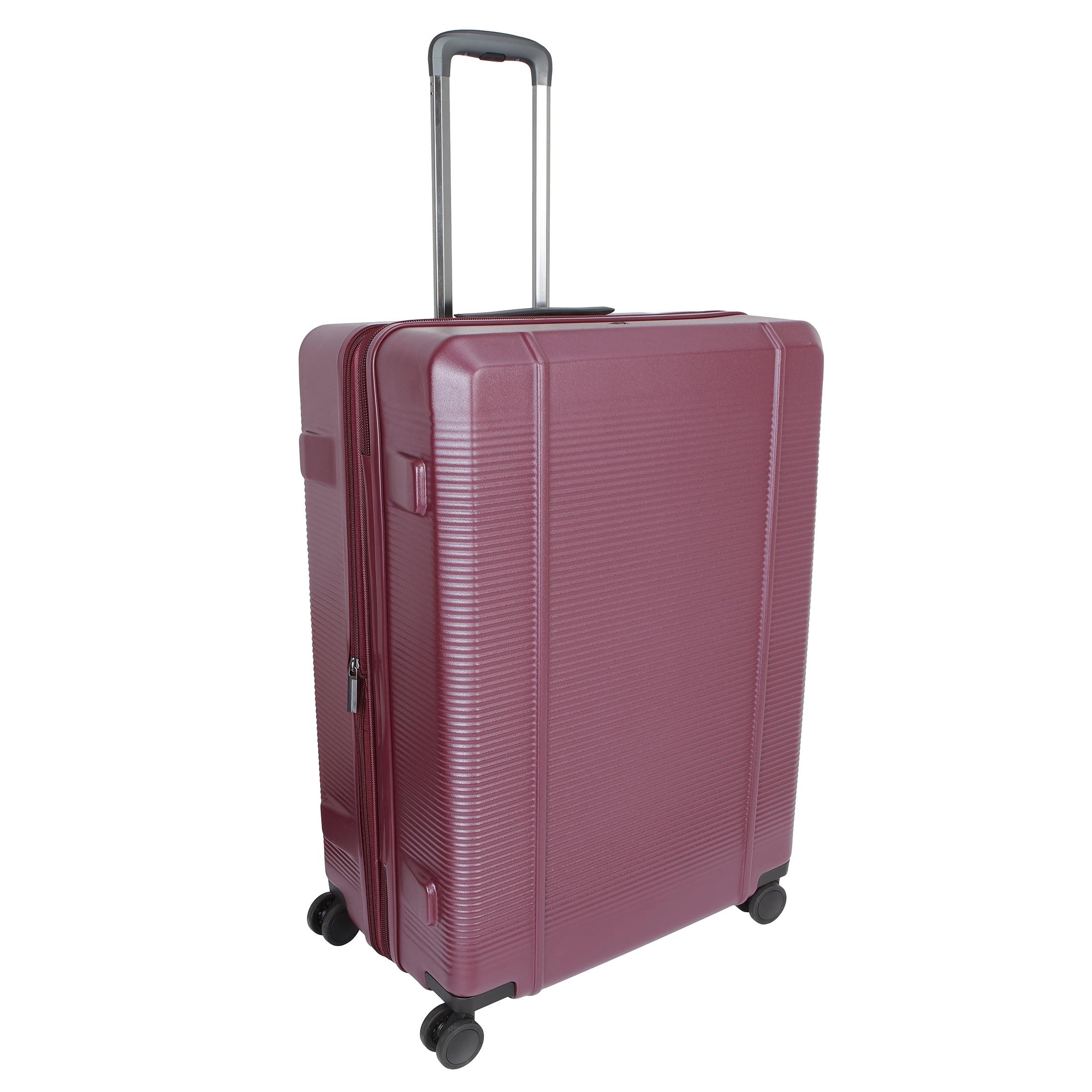 btL 28-inch Checked Expandable Hardside Upright Luggage With 360 Spinner Wheels and Divider Pockets, Windsor Wine
