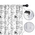 thumbnail image 4 of Baseballs Caps Black Pattern Insulated Teens Curtains Set Of 2, Bedroom Essentials, Toddler Room Decor 42"x54", 4 of 5