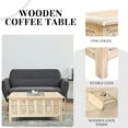 thumbnail image 5 of The Wooden Town Rectangular Coffee Table – 36x18 Inch White Wash Finish | Modern Wooden Center Table for Living Room | Vintage Look Side Table for Magazines, Books & Plants, 5 of 6