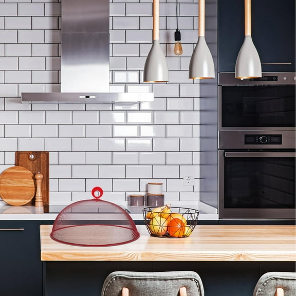 MLINS Large Mesh Food Tents with Iron Design Reusable Dome Plate Covers for Dinner Picnic Fruit Screen Net 1 Set