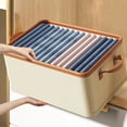 thumbnail image 2 of Caja de almacenamiento de ropa para dormitorio, plegable, separada, para organizar pantalones, armario doméstico, caja de almacenamiento de ropa de tela, 2 of 4