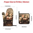 thumbnail image 2 of Honeii Vintage Peonies Rustic Charm Pattern Oven Mitts and Pot Holders, Silicone Oven Gloves,500 F Heat Resistant Oven Mitts Sets, 4PCS, 2 of 6
