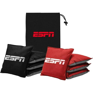 ESPN Cornhole Bags and Travel Case, Regulation Size and Weight (Set of 8) Ideal for Outdoor Games