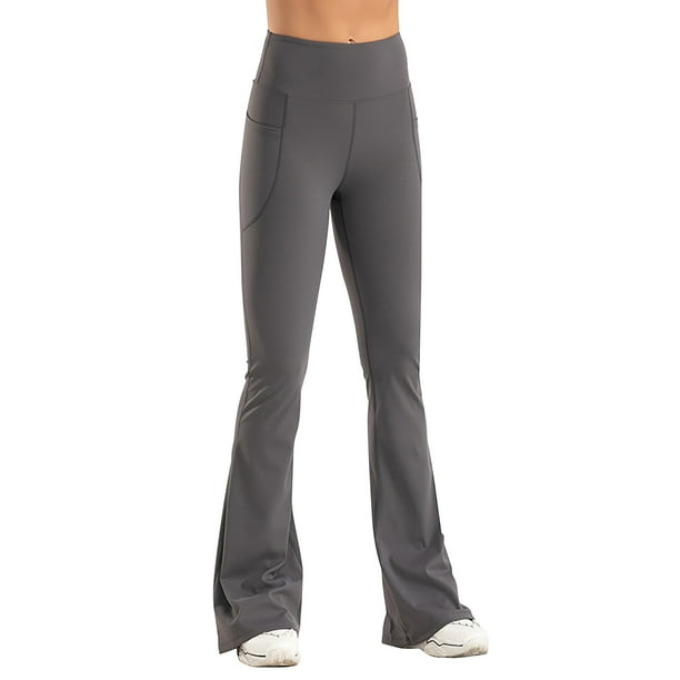 TOWED22 Women's Bootcut Yoga Pants Leggings High Waisted Tummy Control Yoga Flare  Pants(Grey,XL) 