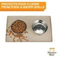 thumbnail image 3 of Neater Pets Neater Mat Waterproof Silicone Pet Water & Food Bowl Mat, Cappuccino, 19" x 12", 3 of 10
