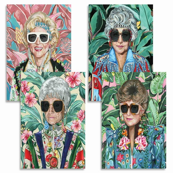 Set de pósteres de arte de los 80 a la moda para niñas doradas para decoración de habitaciones