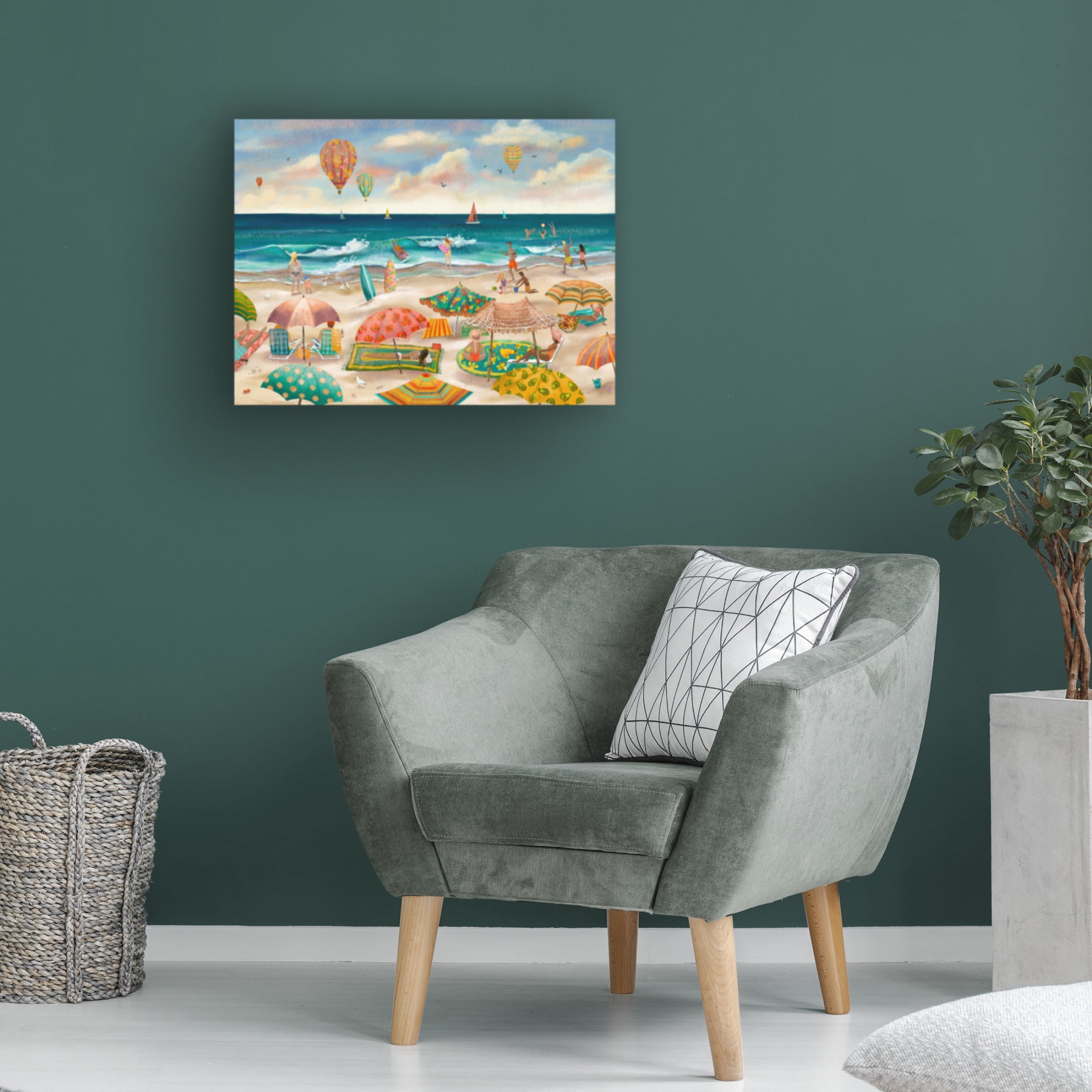Canvas Wall Art - Christine Rotolo 'Beach Day' Wall Art for Living Room, Bedroom, or Office Décor by Trademark Fine Art - 19 x 14 Inches