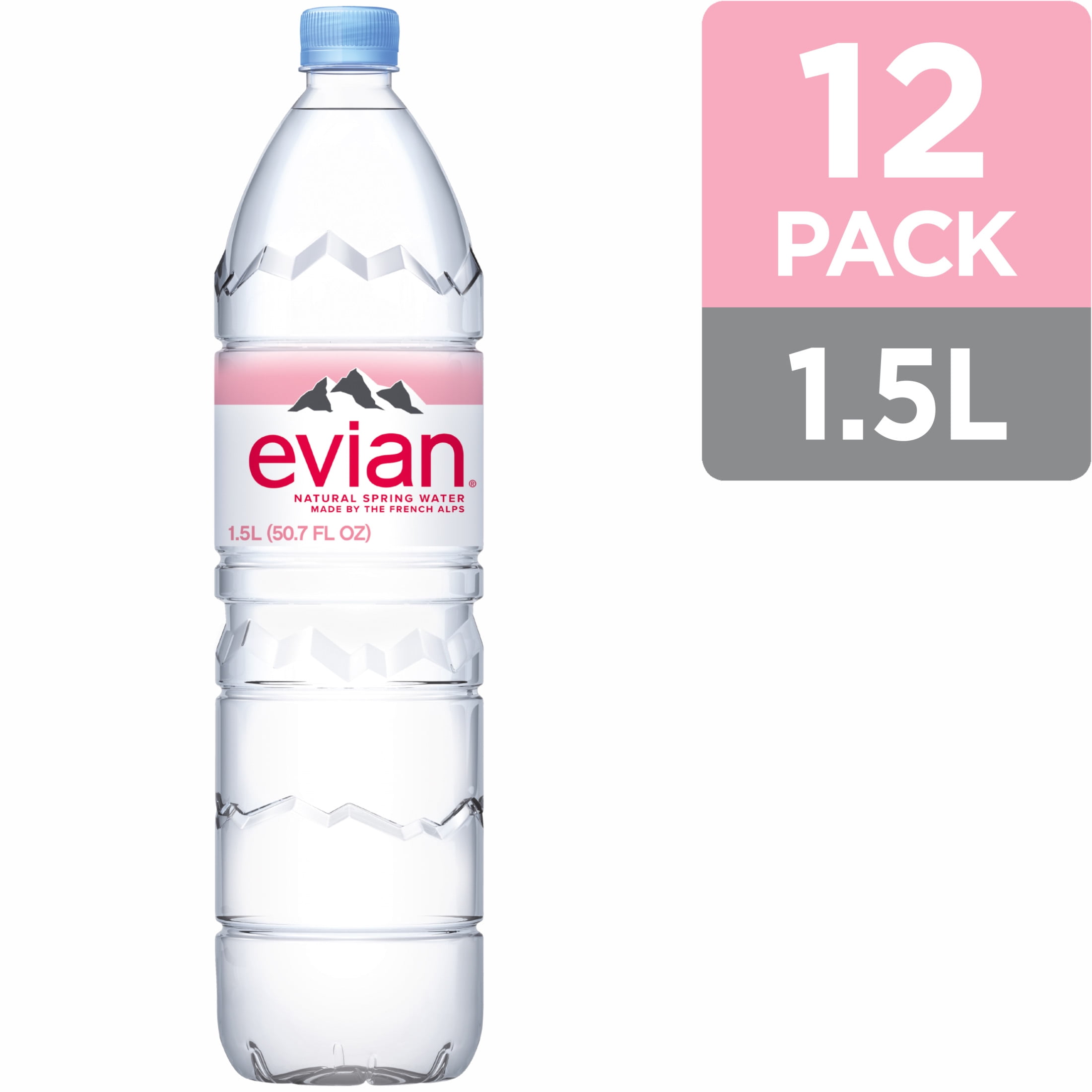 Evian Natural Spring Drinking Water, L, Bottle - Main Image