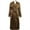 Leopard, variant on utcoco Womens Faux Suede Notched Lapel Long Trench Coat