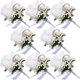 thumbnail image 1 of Hombres Boda Boutonniere Boda Flores Ojales Accesorios Novio Padrino Fiesta de graduación Traje Decoración (8, Blanco). Afortunado Sencillez, 1 of 5