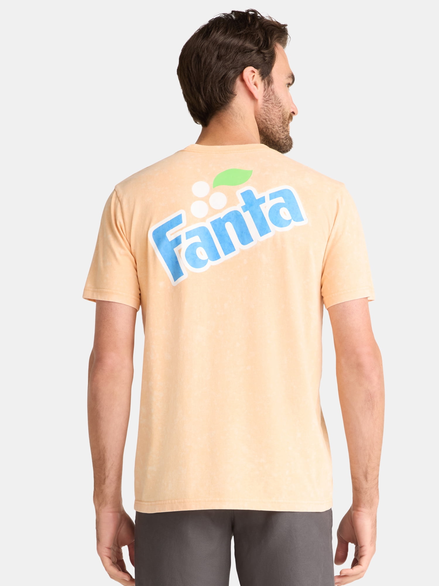 Fanta Men's and Big Men's Orange Graphic Tee with Short Sleeves, Sizes S-3XL