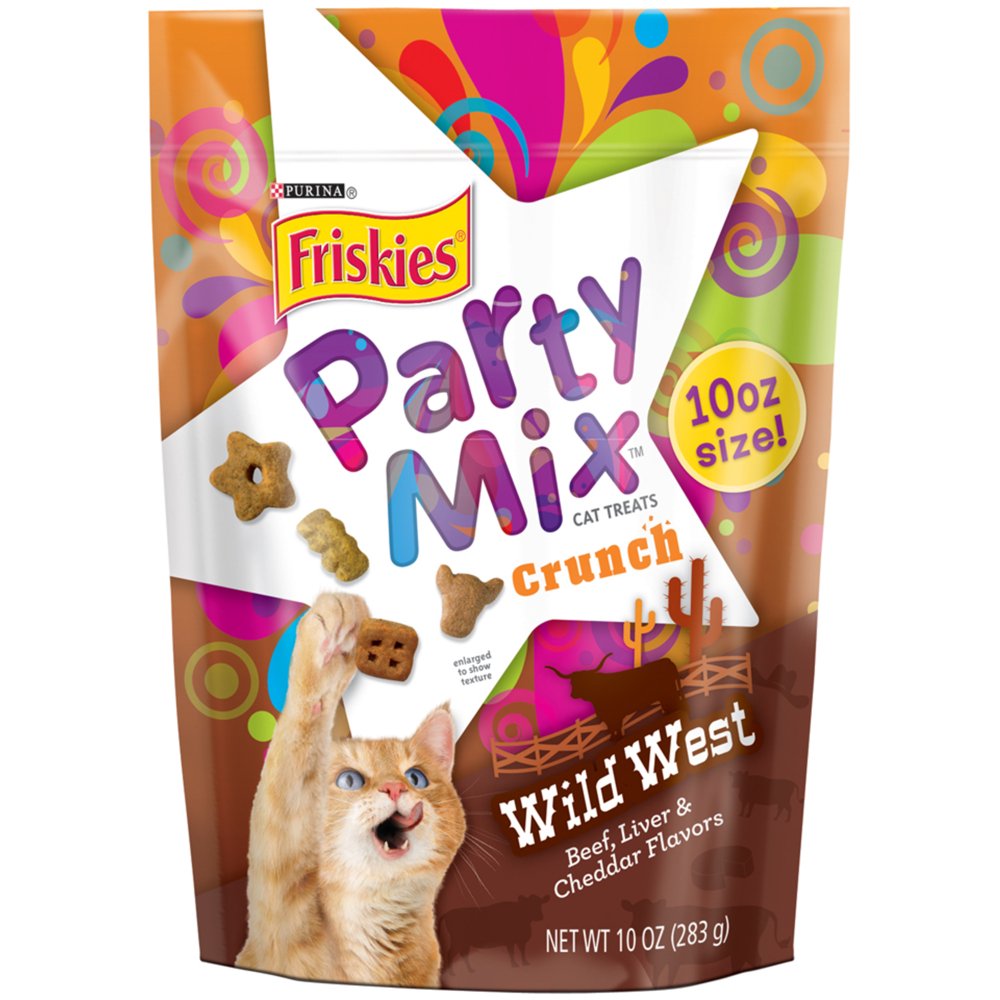 Friskies Party Mix Crunch Wild West Cat Treats 10 oz. Pouch Walmart