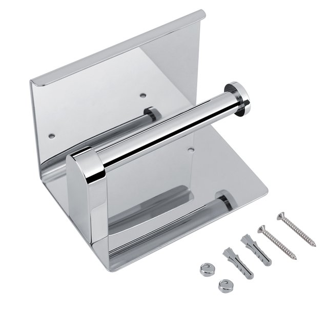 Portarrollos de papel higiénico de acero inoxidable con estante de almacenamiento para uso en cocina y baño