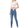 thumbnail image 6 of MixMatchy Women's Lightly Washed and Distressed High Rise Skinny Jeans with Distressed Ankle Hem, 6 of 6