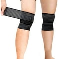 thumbnail image 2 of Extra Long Elastic Compression Knee Brace Wrap for patellar tendon support strap for Plantar Fasciitis, Stabilising Ligaments, Joint Pain, Swelling Sprains, Squat, Basketball, Running, Tennis, 2 of 10