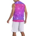 thumbnail image 5 of Rocae Pink Purple Glitter for Men's Basketball Jersey Lightweight and Breathable Athletic Tank Top,Quick-Drying Sports Jersey X-Large, 5 of 9