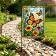 thumbnail image 2 of Dragonfly Stained Glass Garden Flag 12x18 Inch, Outside Flag Double Sided Butterfly Floral Outdoor Yard Flag with LED Lights, Polyester Lawn Patio Decor, 2 of 7